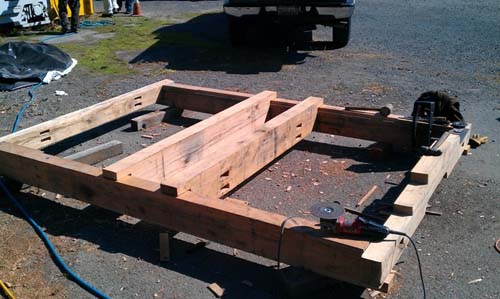Assembled wood truck frame